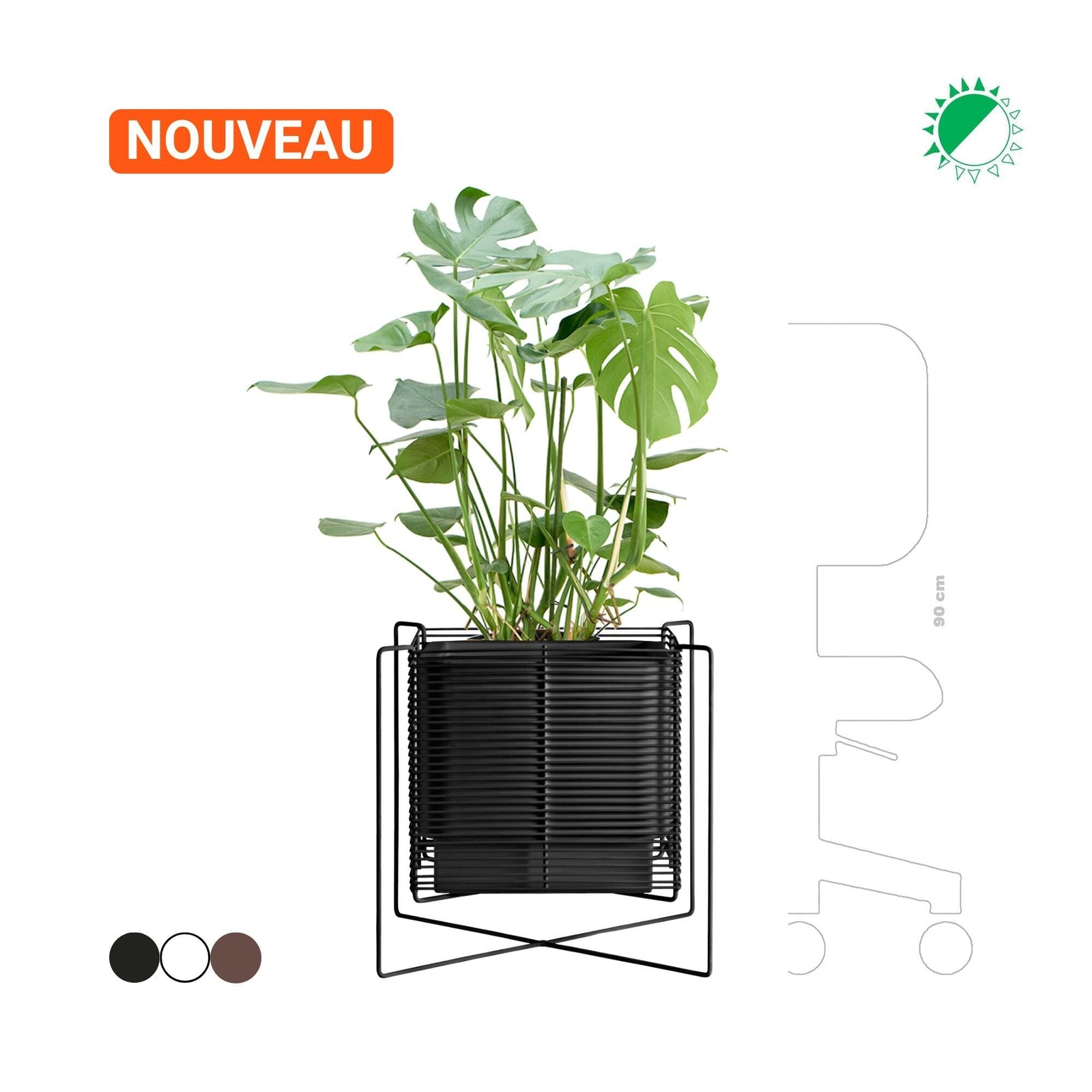 Monstera deliciosa Zen Hobby Flower carré PLANTES ET POTS DE BUREAUX Location/Entretien (HT/mois) Noir 